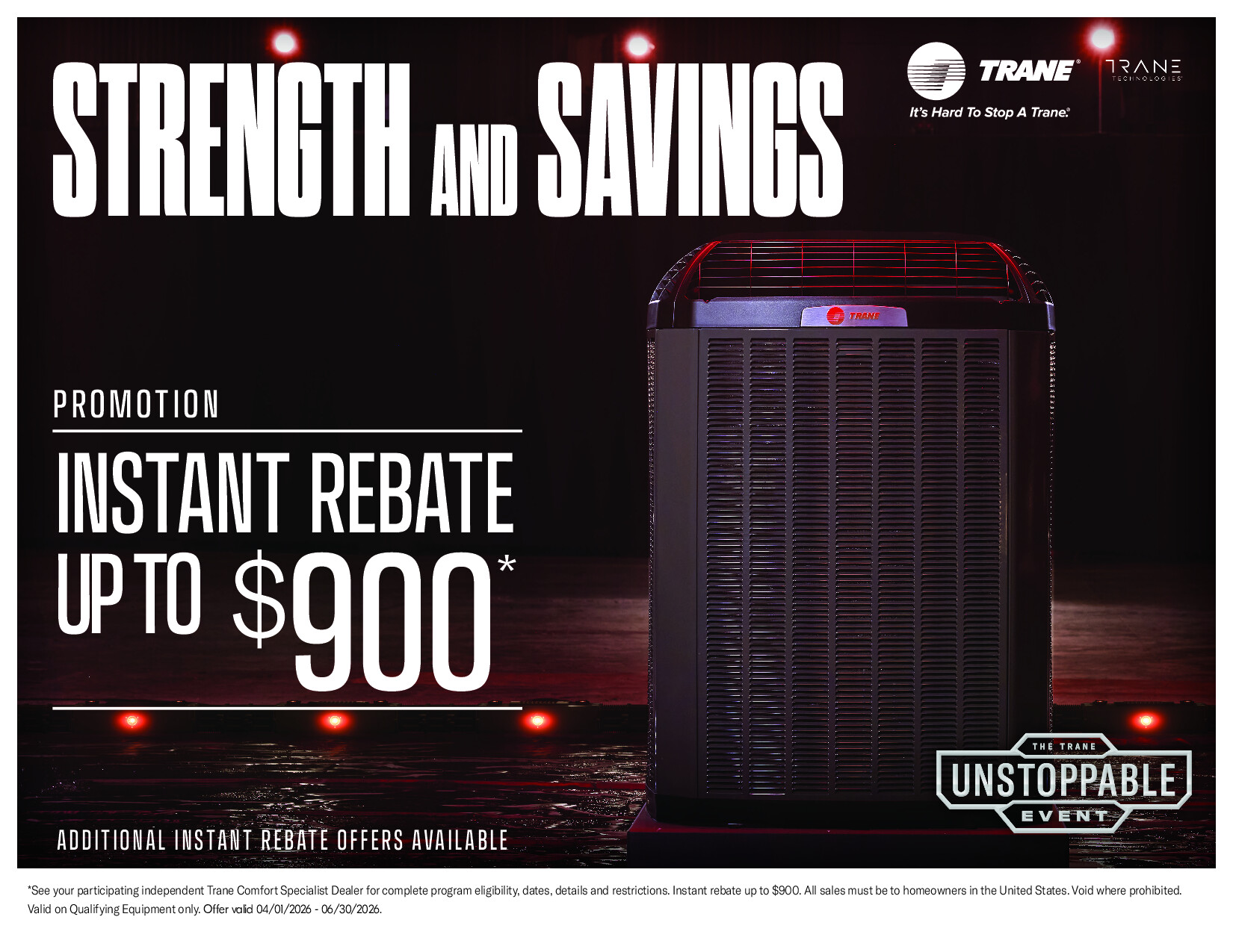 Trane 2026 spring instant rebate promotion